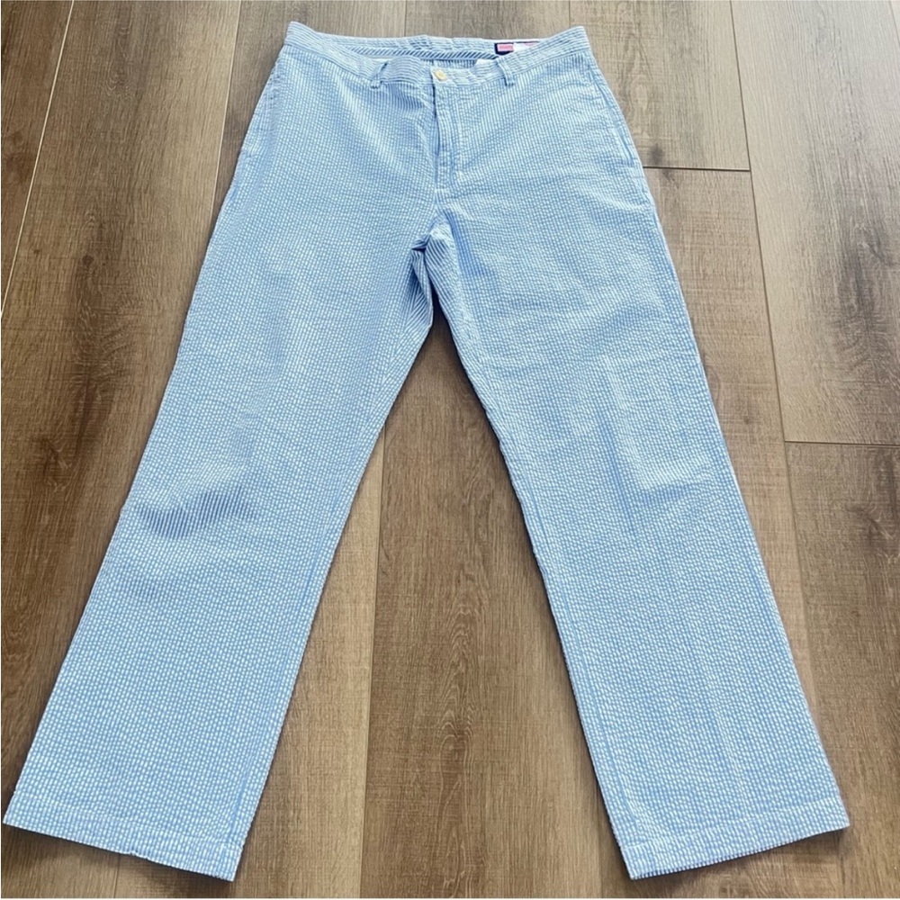 Vineyard Vines Seersucker Club Pants Men 33x30 Blue White Striped Cotton